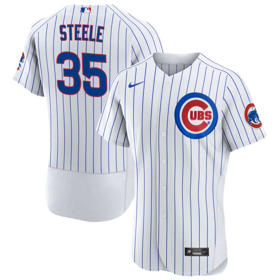 Mens Chicago Cubs #35 Justin Steele Nike White Home FlexBase Player Jersey Dzhi->chicago cubs->MLB Jersey